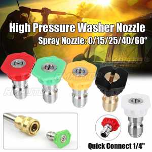 NEW 1/5pcs/set Stainless Steel G1/4 Quick-Connect Nozzle Tool Pressure <b>Washer</b> Spray Nozzle Multiple Degrees <b>Car</b> Wash - Product Image 1