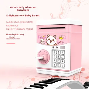 Tirelire créative pour enfants en forme de dessin animé, mini-coffre-fort ATM en étain avec musique et histoire, motif de tirelire à monnaie mignonne, produit transfrontalier - Product Image 2