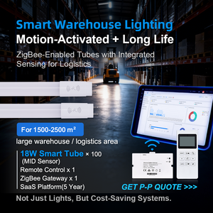 Amelech Solutions <span class=keywords><strong>LED</strong></span> intelligentes programmables avec détection de présence et éclairage diurne, Tube <span class=keywords><strong>LED</strong></span> <span class=keywords><strong>T8</strong></span> pour zone de picking - Product Image 1