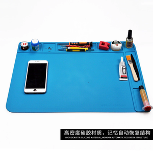 <span class=keywords><strong>Tapis</strong></span> isolant en silicone pour réparation de téléphones portables, soudure de circuits imprimés, démontage, avec fentes de rangement - Product Image 2