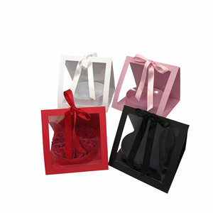 Boîte-cadeau élégante de fleur de forme de triangle avec l'insertion intérieure ronde pour la décoration de mariage d'arrangements de fleuriste et l'<span class=keywords><strong>occasion</strong></span> spéciale - Product Image 1