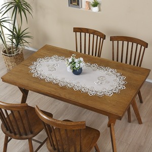 Camino <span class=keywords><strong>de</strong></span> <span class=keywords><strong>Mesa</strong></span> <span class=keywords><strong>de</strong></span> Ganchillo con Diseño Floral, Centro <span class=keywords><strong>de</strong></span> <span class=keywords><strong>Mesa</strong></span> para Bodas, Encaje Blanco Bordado, Decoración Rectangular para <span class=keywords><strong>Mesa</strong></span> - Product Image 5