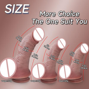 Zeer Realistische Vrouwelijke Masturbatie Dildo Zachte Zuignap Volwassen Seksspeeltjes Groothandel Gemaakt Van Vloeibare Siliconen - Product Image 3