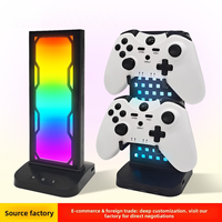 Soporte para Auriculares de Juego RGB con Luz Rítmica LED, Puerto Dual Tipo-C, Organizador de Escritorio para PS5, Xbox, Switch, Accesorios para Gamers