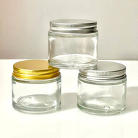 Bouteilles de vitamines en verre de qualité alimentaire rondes vides de 2 oz 60ml Contenants de complément alimentaire pour capsules avec couvercles en aluminium