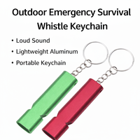 Sifflet de survie d'urgence portable en alliage d'aluminium, porte-clés, signal sonore puissant pour le camping et la randonnée, accessoires fabriqués en Chine