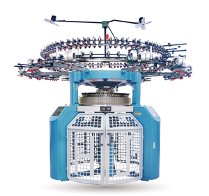 Machine à tricoter circulaire motorisée informatisée à double jersey haute vitesse 44 pouces pour tricot interlock côtelé à haute productivité - Product Image 1