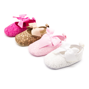 Chaussures brodées de ballerine pour bébé fille, à gros nœud, jolies chaussures légères, de printemps et d'été, pour nourrisson, robe de poussette - Product Image 6