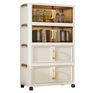 Armoire de rangement en plastique à 5 niveaux avec roulettes pour l'organisation de la cuisine et du garde-manger - Product Image 5