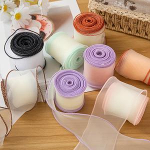 Ruban gros-grain en polyester écologique de 4 cm, couleur crème-blanc cassé, à bord festonné, motif queue de poisson, pour décoration de gâteaux et jupes, idéal pour Noël - Product Image 2