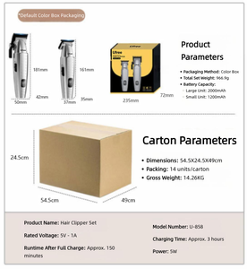 <span class=keywords><strong>Ufree</strong></span> Professionelle Wiederaufladbare Haarschneidemaschine für Mutter-Kind-Set Friseur-Haarschneidemaschine für Fettiges Haar und Glatzenköpfe Elektrisch - Product Image 4