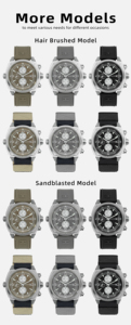 Hestur Titanium Ti 2 <span class=keywords><strong>Montre</strong></span> à quartz <span class=keywords><strong>chronographe</strong></span> <span class=keywords><strong>solaire</strong></span> antique pour homme 44.5mm Verre saphir 15BAR Résistant à l'eau - Product Image 6