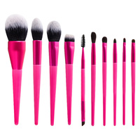 Ensemble de pinceaux de maquillage de qualité supérieure en or rose, kit cosmétique professionnel avec emballage en boîte, logo personnalisé OEM/ODM, pinceaux à poudre pour le visage