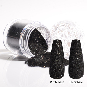 Poudre de paillettes à <span class=keywords><strong>effet</strong></span> sable sucré pour ongles, <span class=keywords><strong>noir</strong></span> et blanc, poudre scintillante fine, pigment holographique pour la création de designs d'ongles DIY en salon - Product Image 6