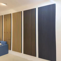 Panneaux acoustiques décoratifs multifonctionnels en fibre de polyester et lattes de bois, panneaux absorbants du son