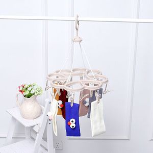 Plastic Round Sock Dryer With <b>Clips</b> Single Tier <b>Hook</b> Type For Balcony Clothing Drying - Product Image 3