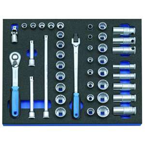 GEDORE - 2016486 Juego de enchufes de 3/8 ''en módulo de herramientas CT (43 piezas) -EAN 4010886878620 OTROS CONJUNTOS DE HERRAMIENTAS - Product Image 1