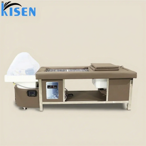 Lit de massage capillaire multifonctionnel de luxe Kisen avec dossier chauffant, bac à pédicure et structure en bois pour salon de beauté - Product Image 1