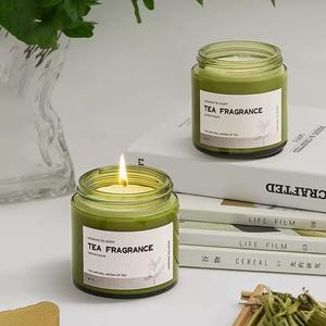 Vente en gros de bougies parfumées créatives en cire de soja, point de fusion <span class=keywords><strong>à</strong></span> 68 degrés, <span class=keywords><strong>bouchon</strong></span> en <span class=keywords><strong>bois</strong></span> vert, niches sans fumée pour anniversaires et cadeaux - Product Image 1