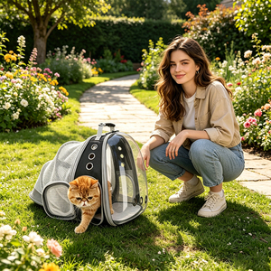Expandable Pet Carriers <b>Backpack</b> for Cats Small Dogs Outdoor Travel Hiking Walking Breathable Mesh Pet Carriers Carrying Bag - Product Image 6