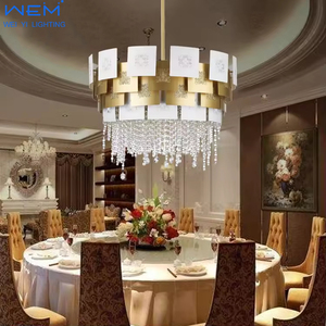 <span class=keywords><strong>2025</strong></span> thiết kế mới Mặt dây đèn trần sắt khung với hội trường đèn chùm đèn vàng trắng Màu Đèn Chùm Pha Lê - Product Image 3