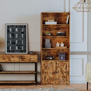 Librería de madera de 70 pulgadas personalizada OEM, 6 estantes, almacenamiento de exhibición sin puerta para el hogar, oficina, sala de estar, dormitorio moderno - Product Image 3