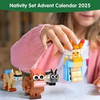 Calendrier de l'Avent de Noël DIY : Boîte Cadeau en Plastique avec Briques de Construction de la Nativité de Jésus, Jouets, Calendrier de Compte à Rebours de 24 Jours, Décoration de Noël pour la Maison