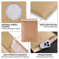 Enveloppe à bulles en papier kraft / Enveloppe rembourrée / Sac d'expédition rembourré / Emballage protecteur écologique Taille personnalisée Logo