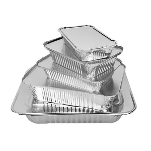 Hot Koop Wegwerp Voedsel Verpakking Aluminiumfolie Takeaway Voedsel Container Biologisch Afbreekbaar Aluminiumfolie Microwavable Lunchbox