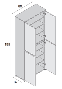 Meubles de bureau, placard, armoire en bois, armoire coulissante avec étagères réglables - Product Image 2