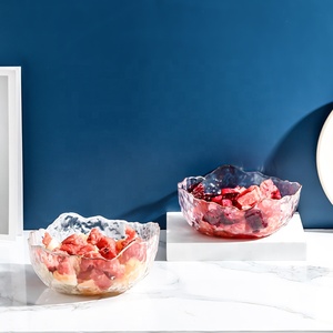 Küche unregelmäßige Gläser Salats ch üssel Set Salat glas Aufbewahrung schale 7 Zoll Kristallglas Obstschale - Product Image 4