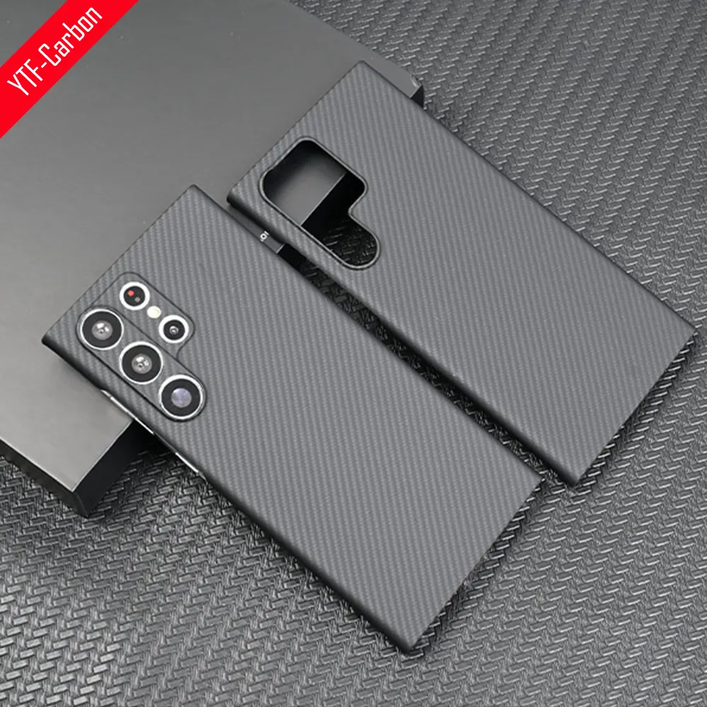 YTF-Carbon Real carbon fiber case for Samsung Galaxy S23 Ultra case Aramid Fiber Ultra-thin Anti-drop S23 cover