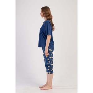 Conjunto de Pijama para Mujer, Lyocell Suprem XXL, Cuello Bajo, Manga Corta con Puños Ovalados, Estilo Capri - Product Image 2