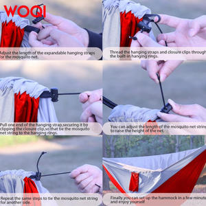 Hamac portable en toile Woqi avec moustiquaire, léger, pour le camping en plein air, la randonnée, la plage, les voyages, l'utilisation dans le jardin - Product Image 4
