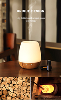 Diffuseur d'huiles essentielles à ultrasons en verre et bambou, humidificateur d'air portable moderne pour la maison