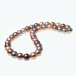 Venta al por mayor S925 cierre colorido collar de perlas de agua dulce 5A Edison perla 11-12mm collar de perlas 43cm para mujeres regalo de fiesta - Product Image 4