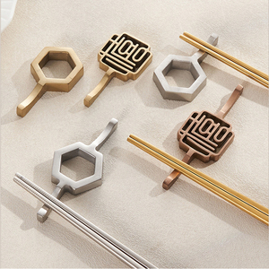 Porta Bacchette Riutilizzabile per Hotel e Ristoranti, Supporto per <span class=keywords><strong>Posate</strong></span> in Acciaio Inox, Supporto Metallico per Bacchette - Product Image 1