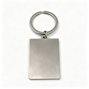 Porte-clés rectangulaire en alliage de zinc avec impression UV, lapin de dessin animé avec ballons, breloque en métal, cadeau de Pâques - Product Image 3