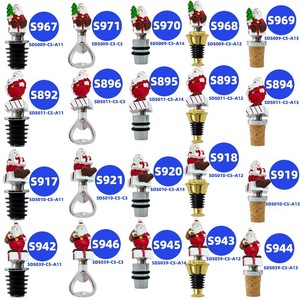 Santa Claus Cork Stopper Zinc Alloy Round Christmas Bottle Seal Gift - Product Image 3
