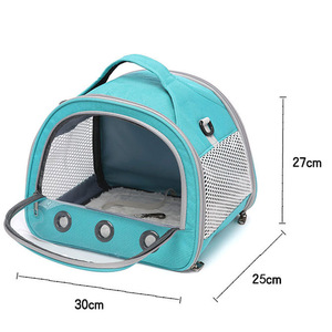 Bolsa de viaje portátil para mascotas, 30x25x27cm, transportador de malla transpirable para mascotas pequeñas, bolso de hombro - Product Image 1