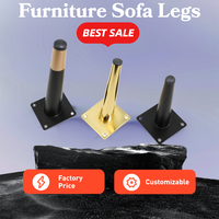 Pieds de canapé coniques modernes en fer avec patins antidérapants, quincaillerie de meubles sur mesure, accessoires pour lits et armoires