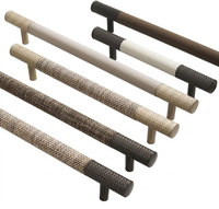 Gagang Pintu Kulkas Modern dari Paduan Seng Tugas Berat 12 18 Inci dengan Motif Knurled, Perlengkapan Furnitur Terintegrasi
