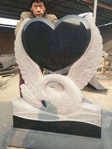 Tấm Đá granit đen hiện đại đánh bóng bia mộ gạch bia mộ với phong cách Mỹ - Product Image 5