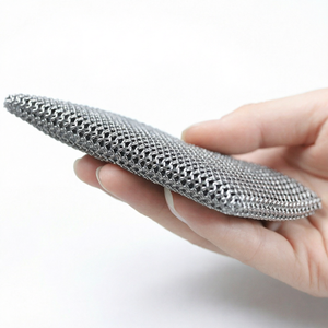 Éponge de nettoyage en maille soudée en acier inoxydable 304 316 avec coussinet en silicone pour barbecue et cuisine, en fil métallique tissé - Product Image 1