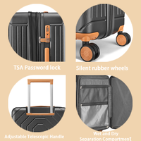 Valise de conception haut de gamme, grande capacité, bagage à main, coque rigide anti-rayures avec serrure TSA, valise pour voyages d'affaires ou décontractés