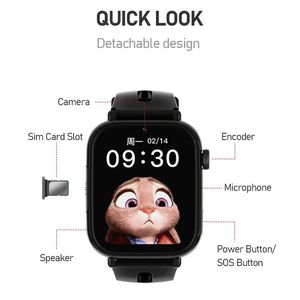 Schermo quadrato Df90 da 1.4 pollici con schermo quadrato Ips a laminazione completa con posizionamento accurato con smartwatch Wifi con Lbs Gps per <span class=keywords><strong>bambini</strong></span> - Product Image 4