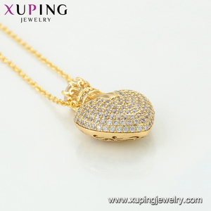 Bijoux xup en or 14K, en forme de cœur, couronne élégante, collier de mariée, plaqué or, pour la saint-valentin, 44253 - Product Image 2