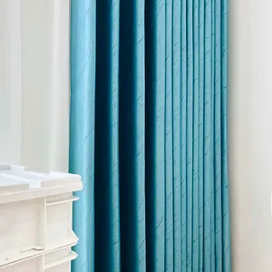 Factory wholesale cheap price high quality embossed triple weaving blackout curtain fabric