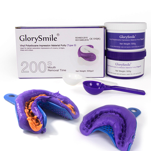2x2 corpo pesante tipo 0 aggiunta Silicone materiale impronta stampo dentale bottiglie manuale mastice catalizzatore 510K approvato 500g ciascuno - Product Image 1