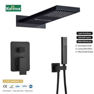 Combo de Ducha de Lluvia Cromada de Lujo, Montado en Techo y Pared, con Jets de Latón Ocultos y Válvula de Cerámica para Hoteles - Product Image 1